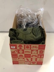 BOX OF ASSORTED ADULTS CLOTHING TO INCLUDE NAVITAS CORE JOGGERS JOGGAS - GREEN - SIZE 3XL