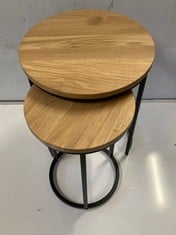 LA REDOUTE SET OF 2 VOVA OAK & METAL NESTING TABLES - RRP £199