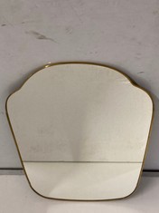 4 X LA REDOUTE UYOVA 40 X 50CM BRASS MIRROR TO INCLUDE LA REDOUTE ALARIA 35CM DIAMETER OAK VENEER ROUND MIRROR - TOTAL RRP £300