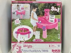 DOLU TOY FACTORY UNICORN WATER/SAND/ACTIVITY TABLE TO INCLUDE SPORTSPOWER DOME CLIMBER