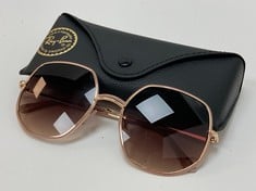 RAY-BAN ORB3025 LENS AVIATOR SUNGLASSES - ROSE GOLD - RRP £155