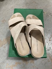 CALVIN KLEIN JEANS PLATFORM SANDALS - BEIGE SIZE 38