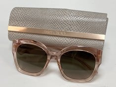 JIMMY CHOO LEELA SQUARE OVERSIZED SUNGLASSES - NUDE - RRP £260