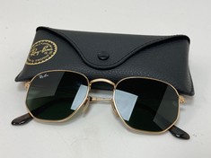 RAY-BAN ORB3548N HEXAGONAL SUNGLASSES - GREEN/GOLD - RRP £147