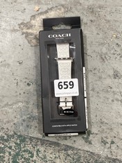 COACH 38/40/41MM APPLE WATCH LOGO STRAP - WHITE