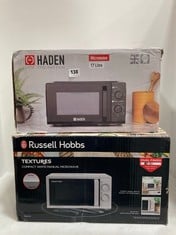 HADEN 17L 800W MICROWAVE BLACK TO INCLUDE RUSSELL HOBBS TEXTURES COMPACT WHITE MANUAL MICROWAVE RHM1725