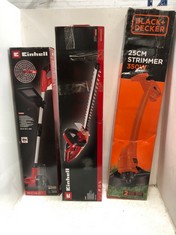 3 X ASSORTED ITEMS TO INCLUDE EINHELL CLASSIC ELECTRIC HEDGE TRIMMER GH-EH 4245