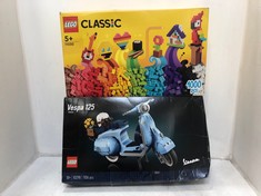 LEGO ICONS 10298 VESPA 125 TO INCLUDE LEGO CLASSIC 11030 LOTS OF BRICKS