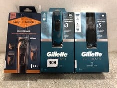 3 X ASSORTED ITEMS TO INCLUDE GILLETTE INTIMATE I5 INTIMATE HAIR TRIMMER