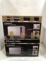 RUSSELL HOBBS COMPACT ROSE GOLD MANUAL MICROWAVE RHM1727RG TO INCLUDE RUSSELL HOBBS COMPACT BLACK DIGITAL MICROWAVE RHM2076B