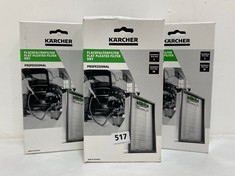 3 X KARCHER PROFESSIONAL FLAT PLEATED FILTER DRY 6.904-367.0