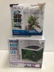 INTERPET AQUA CUBE LED 28L FISH TANK TO INCLUDE MARINA 360° AQUARIUM KIT 10L FISH TANK