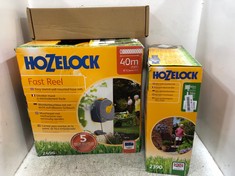 3 X ASSORTED ITEMS TO INCLUDE HOZELOCK FAST REEL EASY REWIND WALL MOUNTED HOSE REEL