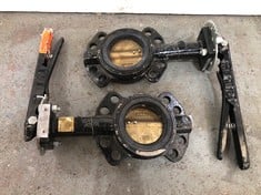 2 X CRANE LEVER OPERATED BUTTERFLY VALVE PN16 F621