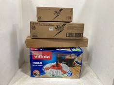 4 X ASSORTED ITEMS TO INCLUDE VILEDA TURBO 2-IN-1 MICROFIBRE MOP & BUCKET SET