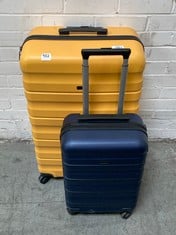 JOHN LEWIS ANY DAY 75CM SUITCASE IN YELLOW TO INCLUDE ANY DAY 55CM SUITCASE IN BLUE - RRP £100