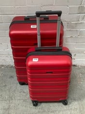 JOHN LEWIS ANY DAY 55CM SUITCASE IN BLACK (STUCK HANDLE) TO INCLUDE ANY DAY 65CM SUITCASE IN RED