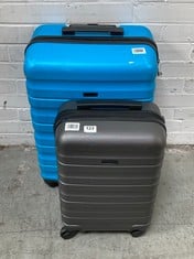 JOHN LEWIS ANY DAY 55CM SUITCASE IN BLACK TO INCLUDE JOHN LEWIS ANY DAY 65CM SUITCASE IN BLUE