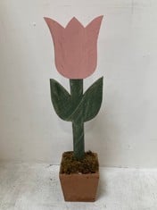 12 X STONE THE CROWS LARGE PINK TULIP POT - HEIGHT 62CM - TOTAL RRP £192