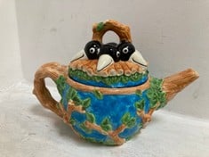 8 X STONE THE CROWS HAND PAINTED TEAPOT