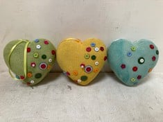 8 X STONE THE CROWS SET OF 3 LARGE HEARTS - ASSORTED - WIDTH 20CM - TOTAL RRP £304