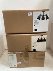 3 X ASSORTED JOHN LEWIS LAMPSHADES TO INCLUDE REVIVAL 3 LIGHT SEMI FLUSH IN CLEAR GLASS