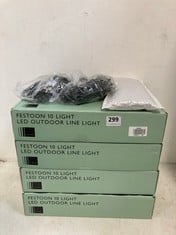 QTY OF JOHN LEWIS FESTOON 10 LIGHT LED OUTDOOR LINE LIGHT