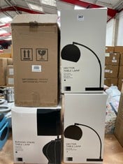 4 X ASSORTED JOHN LEWIS LAMPS TO INCLUDE HECTOR TABLE LAMP IN MATT BLACK