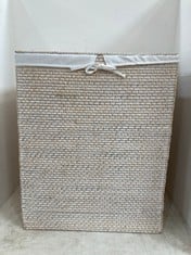 JOHN LEWIS WHITE RATTAN DOUBLE LAUNDRY BASKET RRP £160