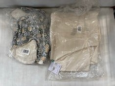 BOX OF ASSORTED JOHN LEWIS ITEMS TO INCLUDE CARDIGAN SIZE MEDIUM IN BEIGE