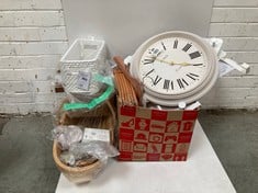 QTY OF ASSORTED JOHN LEWIS ITEMS TO INCLUDE JONES LONDON ROMAN NUMERALS CLOCK IN WHITE