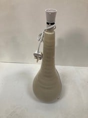 3 X STONE THE CROWS MD.TEARDROP LAMP BASE-PASTEL BEIGE - HIEGHT 50CMs - TOTAL RRP £255