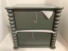 JOHN LEWIS BOBBIN 2 DRAWER BEDSIDE TABLE IN GREEN RRP £250