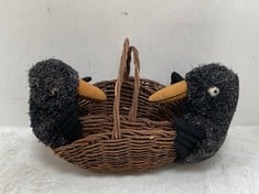 12 X STONE THE CROWS CRAFTY CROW ROUND BASKETS