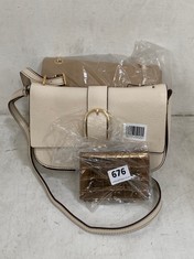 3 X ASSORTED BAGS/WALLET TO INCLUDE JOHN LEWIS PUFFY LEATHER FLAPOVER CROSSBODY BAG - CAMEL