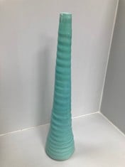 3 X STONE THE CROWS EX.LARGE STEM VASE - LIGHT AQUA - (H) 60 X (W) 15 X (D) 15 CM