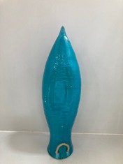 2X STONE THE CROWS MEDIUM WALL STEM VASE - SEA BLUE - HEIGHT 61CMS - TOTAL RRP £60