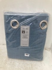 JOHN LEWIS EYELET CURTAINS TEXTURED WEAVE IN COLOUR BLUE (WIDTH 228CM/ DROP 137CM)