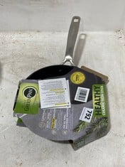 3 X ASSORTED JOHN LEWIS PANS TO INCLUDE THE ORIGINAL GREEN PAN 20CM FRYING PAN