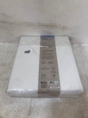 JOHN LEWIS TEXTURED & DECORATIVE WHITE COTTON DUVET COVER SET (DOUBLE) TO INCLUDE WHITE FITTED SHEET