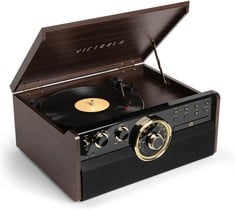 VICTROLA RECORD PLAYER MUSIC ACCESSORY (ORIGINAL RRP - £280.00) IN BROWN. (UNIT ONLY) [JPTC70786]