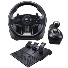 SUPER DRIVE GS850-X RACING WHEEL GAMING ACCESSORY (ORIGINAL RRP - £125.00) IN BLACK. (WITH BOX) [JPTC70791]