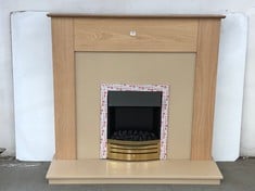 KATELL LED ELECTRIC FIRE SUITE IN LIGHT WOOD / MARFIL - MODEL NO. E16/3M5E (ZONE 1)