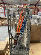 CAGE OF ASSORTED ITEMS TO INCLUDE MINKY MULTI HEIGHT 4 ARM ROTARY AIRER (CAGE NOT INCLUDED) (ZONE 2) (KERBSIDE PALLET DELIVERY)