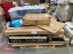 PALLET OF ASSORTED ITEMS TO INCLUDE VICTORIA STONE WHITE BED FRAME 150CM - MODEL NO. VIC003 (PART ONLY) (ZONE 2) (KERBSIDE PALLET DELIVERY)