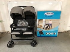 GRACO DUORIDER DOUBLE STROLLER IN BLACK / GREY - RRP £150 (ZONE 1)