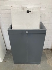 NUIE ATHENA FLOOR STANDING 2 DOOR VANITY UNIT 600MM TO INCLUDE GLOSS GREY & 600MM BASIN - RRP £621 (ZONE 3)