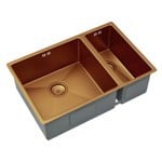 ELLSI ELITE BRUSHED COPPER 1.5 UNDERMOUNTED OR INSET KITCHEN SINK 670MM X 440MM - RRP £470 (ZONE 3)