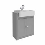 CLASSICA 660 VANITY UNIT STONE GREY TO INCLUDE CLASSICA BASIN GLOSS WHITE - TOTAL LOT RRP £587 (ZONE 3)