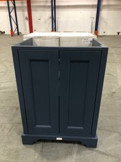 BAYSWATER BATHROOMS 600MM 2 DOOR BASIN CABINET IN STIFFKEY BLUE - MODEL NO. BAYF102 - RRP £902 (ZONE 3)